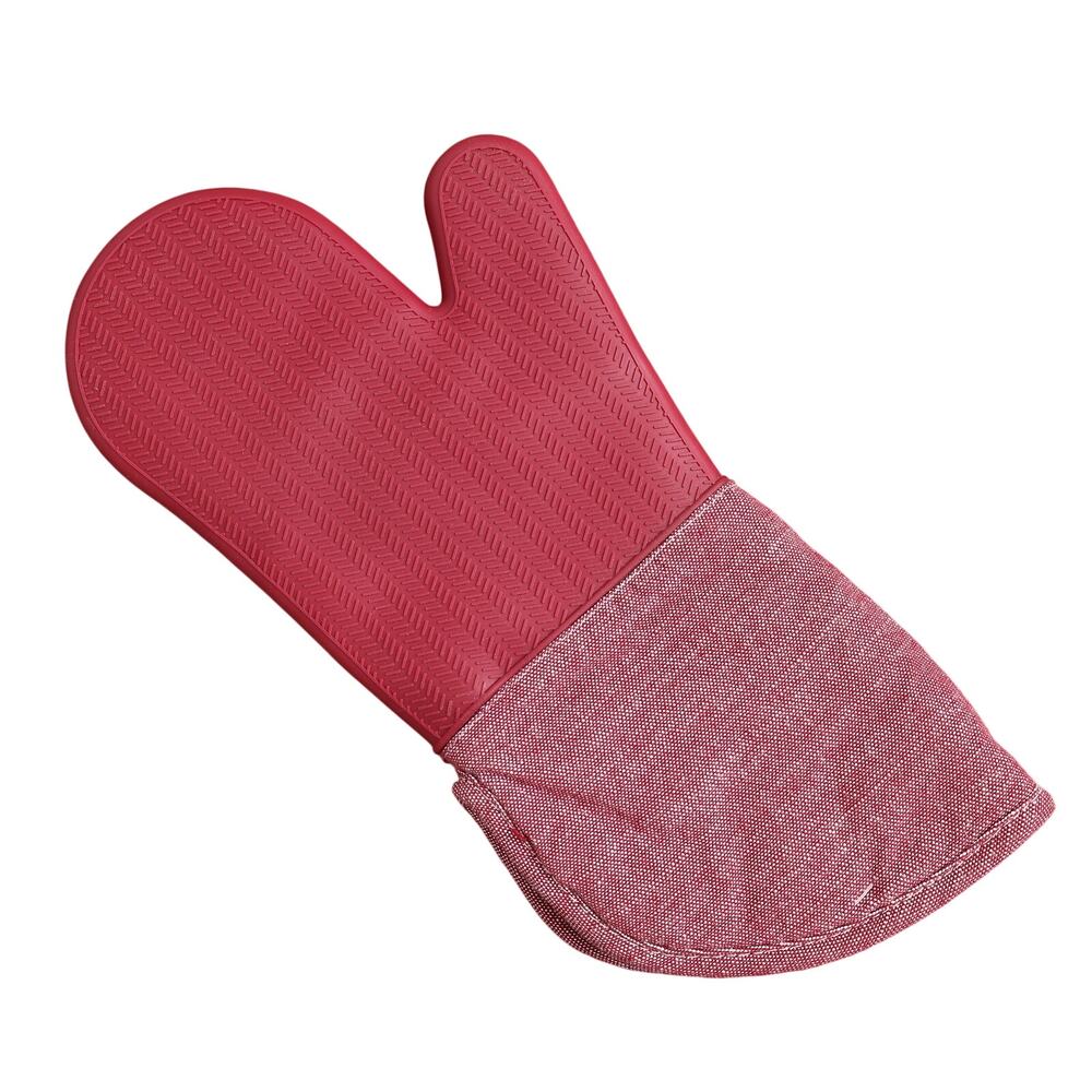 Like New Without Tags Red Silicone Kitchen Artisanal Supply Oven Mitt - One Size